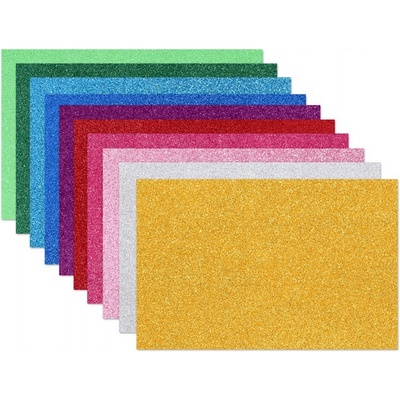 Гумирани самозалепващи листи 1, 4 мм. за апликации с брокат А4 10 цвята