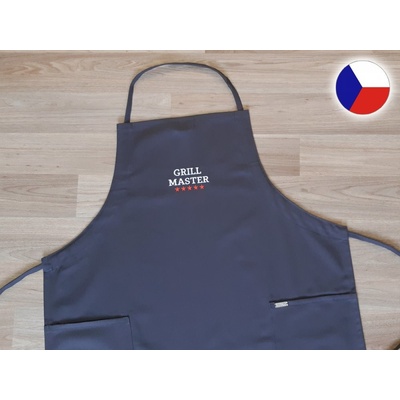 Povlečení Plus Zástěra pro muže s výšivkou šedá 72x100 GRILL MASTER HVĚZDY