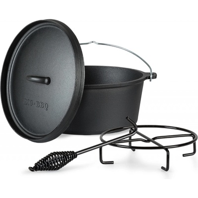 Klarstein Galloway, litinový hrnec, 5.8 barbecue hrnec, litina, velikost M/5,5 l Černá