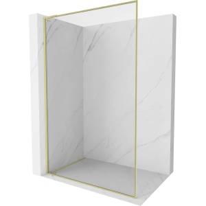 Mexen Kioto-XF L душ параван Walk-in с рамка 120 x 202 см, прозрачен 10 мм, златисто (800-120-174-55-00-XF)