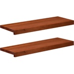 vidaXL Парапети за прозорци 2 бр. Кафяво 70 x 25 x 2 cm Солидно бук (42048263)
