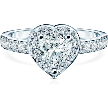 SAVICKI Годежен пръстен This is Love: бяло злато, лабораторен диамант с шлифовка "сърце