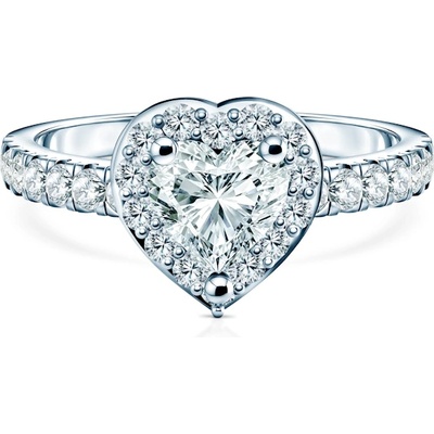 SAVICKI Годежен пръстен This is Love: бяло злато, лабораторен диамант с шлифовка "сърце