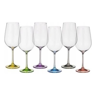 Bohemia Crystal vícebarevné na víno a vodu 6 x 550 ml