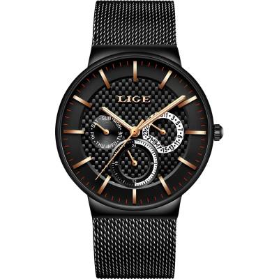 LIGE Часовник lige ma-4053 - Черен kp4053 (ma-4053)