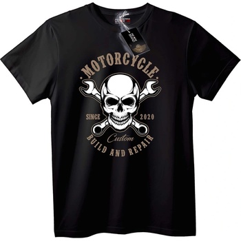 NOONEBRAND Тениска Мотоциклетен Череп с Гаечен Ключ - 5XL, Black