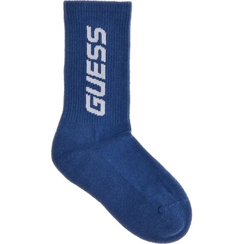Guess Сини дълги чорапи за момче с надпис Guess в бяло