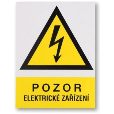 Samolepka č. 1 Pozor elektrické zařízení (9x12cm)