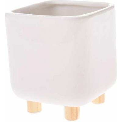 Casa de Engel Керамичен кашпон с дървени крачета, бял, 0/24 Casa de Engel | Lilav | Home | UNI