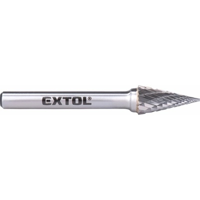 EXTOL INDUSTRIAL fréza karbidová, konická-jehlan, pr.10x20mm/stopka 6mm,sek střední (double-cut) 8703794