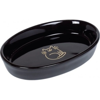 Nobby Съд за храна или вода купа, керамична, GoldenCat, черна - 17 x 11 x 2, 5 см 120 мл NOBBY Германия 82345