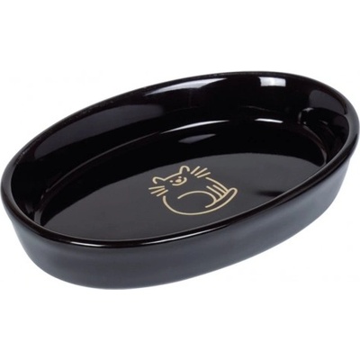 Nobby Съд за храна или вода купа, керамична, GoldenCat, черна - 17 x 11 x 2, 5 см 120 мл NOBBY Германия 82345