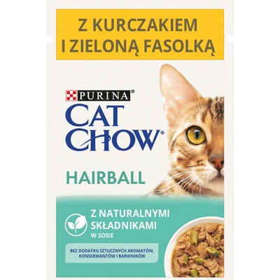 Cat Chow Hairball Kuřecí maso a zelené fazolky v omáčce 85 g