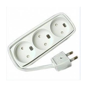 MicroConnect 3-way power strip no-earth, 1, 5 white 1, 5 meter cord