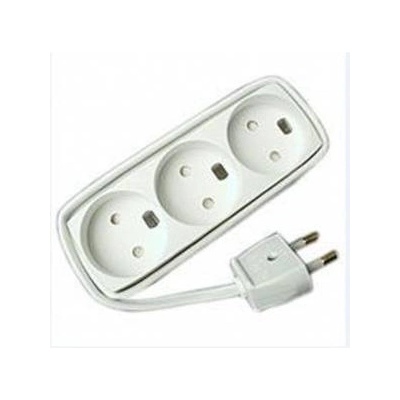 MicroConnect 3-way power strip no-earth, 1, 5 white 1, 5 meter cord
