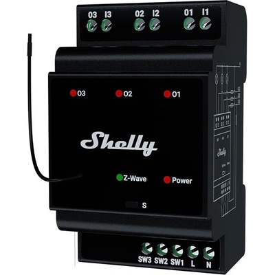 Relé na DIN lištu SHELLY PRO 3 Z-Wave - SHELLY-WAVE-PRO-3-2025-1903