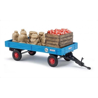 BUSCH 44995 Přívěs taktorový modrý s nákladem 1:87