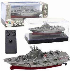 LEAN Toys Military Ship Remote Controlled Boat RC Silver 15cm