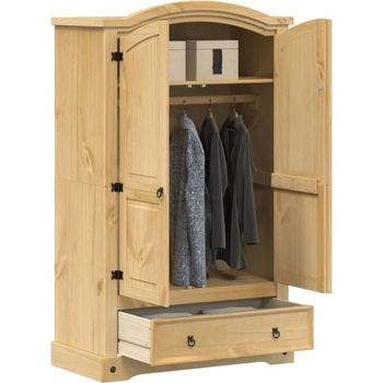 vidaXL Гардероб "Corona" 101x52x170 см, масивна дървесина, бор (4005662)