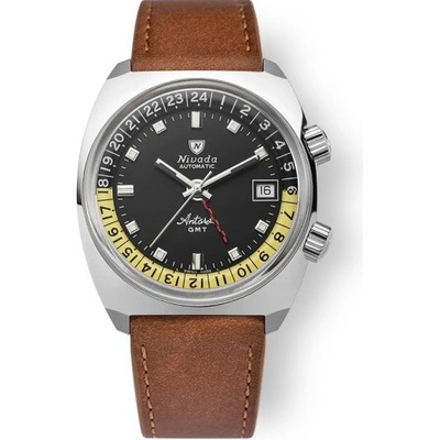 Nivada Grenchen Antarctic Black Brown Leather