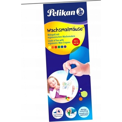 Pelikan Voskové pastelky Myška 6 ks v krabičke