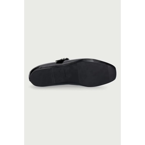 Calvin Klein балеринки от кожа SQUARED BALLERINA MJ LTH HDW