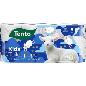 TENTO Тоалетна хартия (8 бр. /144 м/фол) за деца, 3 години