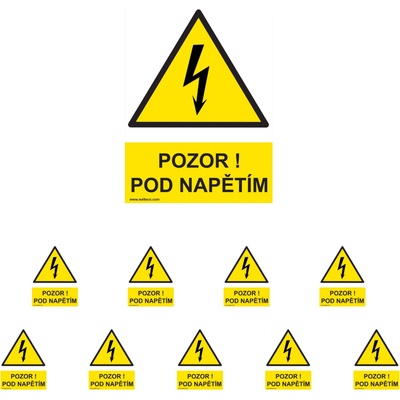 Walteco Pozor! Pod napätím 210x297mm, formát A4, plastová tabuľka Množstvo: 10 ks , 20025BP2