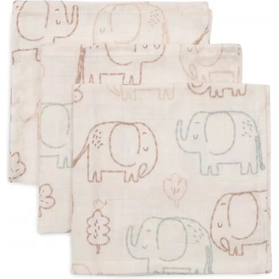 Jollein Ubrousky mušelínové 3 ks 31x31cm Elephant Tales