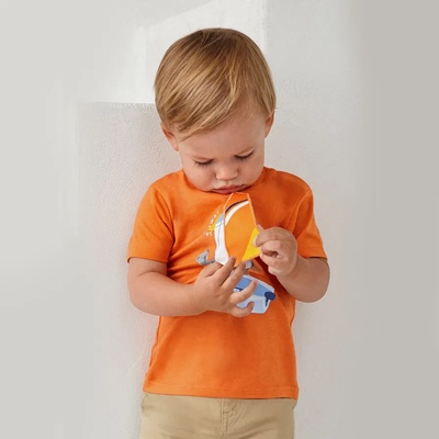 MAYORAL Тениска с къс ръкав play sail в оранжево за момче Майорал