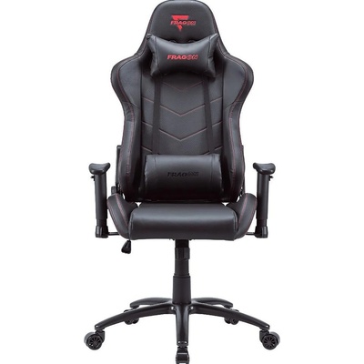 FragON Геймърски стол FragON 2X Series V2, изкуствена кожа, до 130kg, стандартна с люлееща функция, 2D регулируеми подлакътници, газов амортисьор клас 4, лумбална и шийна възглавница, черен (FRGN_2X_R2_BLACK)