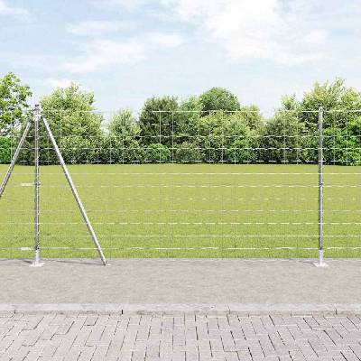 OMAXI Zahradní euro plot s betonovým základem 10 x 1,2 m Stříbrná 243713