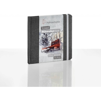 Hahnemühle Toned Watercolour akvarelový blok BOOK 200 GR/M2 SIVÁ farba 30 LISTOV/60 STRÁN 14x14 CM
