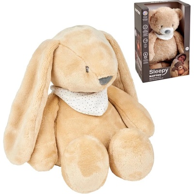 Nattou uspávačik plyšový hudobný so svetielkom a senzorom plaču 4v1 Sleepy Bunny Beige