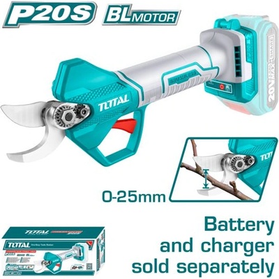 TOTAL Акумулаторна безчеткова градинска ножица total industrial, 20v, без батерия (tl ind tssli20258)