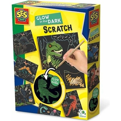 Vyškrabávacie obrázky dinosaury svietiaci v tme
