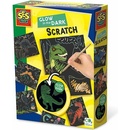 Vyškrabávacie obrázky dinosaury svietiaci v tme