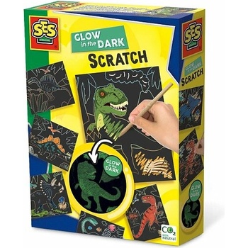 Vyškrabávacie obrázky dinosaury svietiaci v tme