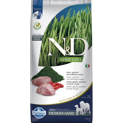 N&D Spirulina Dog Adult Medium & Maxi Lamb & Wolfberry 7 kg