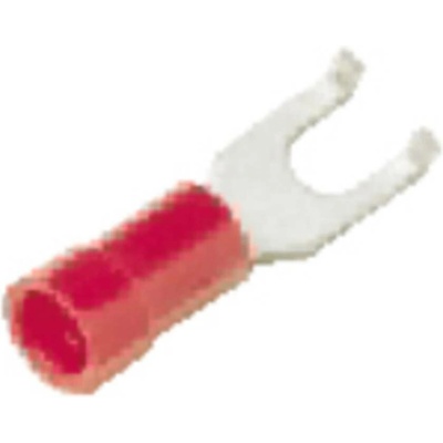 LAPP 63108010 vidlicové káblové oko s prírubou 0.50 mm² 1.50 mm² Ø otvoru=3.7 mm čiastočne izolované červená 100 ks