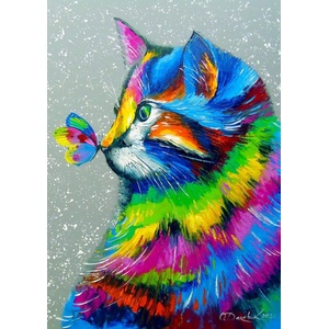 Enjoy - Puzzle Bright Cat and Butterfly - 1 000 piese