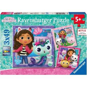 Ravensburger Пъзел Ravensburger от 3 x 49 части - Къщичката за кукли на Габи (5659) - ozone