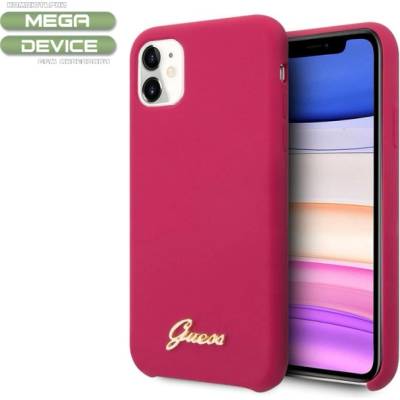GUESS Гръб Guess Vintage Cover за iPhone 11, Бургунди (GUHCN61LSLMGRE)