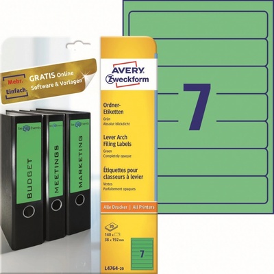 Avery Zweckform 20 listů, A4, zelené L4764-20