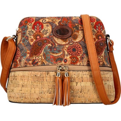 crossbody dámská kabelka v korkovém designu T8297 typ 2