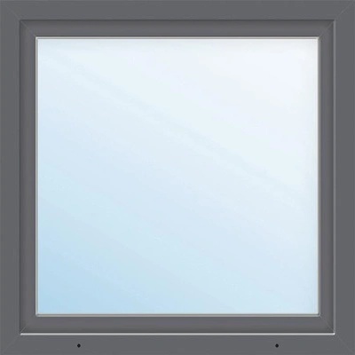 ARON Plastové okno jednokrídlové Basic biele/antracitové 950 x 950 mm DIN pravé