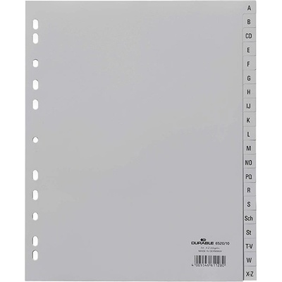 DURABLE Регистър DURABLE пластмаса с печат A/4 maxi A-Z 20 броя сив 652010 (652010)