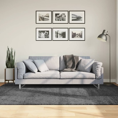 vidaXL Килим OVIEDO с къс косъм, антрацит, 160x230 см (375471)