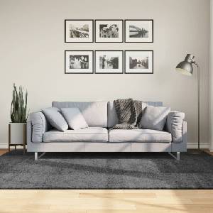 vidaXL Килим OVIEDO с къс косъм, антрацит, 160x230 см (375471)