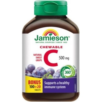 Jamieson Витамин C 500mg таблетки за смучене с вкус на грозде 120 таблетки